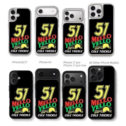 Cole Trickle 51 Mello Yello racing sunset graphic Chris Brown Phone Case Black Electroplated Silver For Iphone 11 To 17