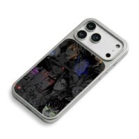 Collage of anime characters with glowing neon eyes iPhone 17 Pro Max Electroplated Silver Case2