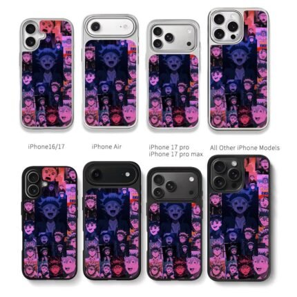 Collage of Asta from Black Clover expressions Chris Brown Phone Case Black Electroplated Silver For Iphone 11 To 17