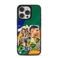 Collage of Brazil U20 soccer players with trophy iPhone 16 Pro Max Black Case
