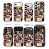 Collage of CR7 football career photos Chris Brown Phone Case Black Electroplated Silver For Iphone 11 To 17