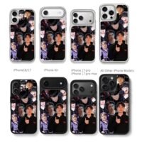 Collage of Faker T1 esports player portraits Chris Brown Phone Case Black Electroplated Silver For Iphone 11 To 17