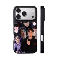 Collage of Faker T1 esports player portraits iPhone 17 Pro Max Black Case