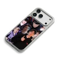 Collage of Faker T1 esports player portraits iPhone 17 Pro Max Electroplated Silver Case2