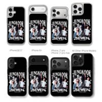 Collage of Jungkook photos with text Jungkook Seven Days A Week Chris Brown Phone Case Black Electroplated Silver For Iphone 11 To 17