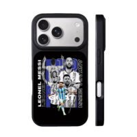 Collage of Lionel Messi Argentina GOAT autograph iPhone 17 Pro Max Black Case