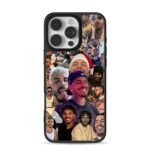 Collage of multiple Rauw Alejandro portrait photos iPhone 16 Pro Max Black Case
