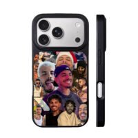 Collage of multiple Rauw Alejandro portrait photos iPhone 17 Pro Max Black Case