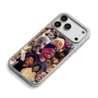 Collage of multiple Rauw Alejandro portrait photos iPhone 17 Pro Max Electroplated Silver Case2