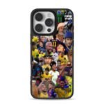 Collage of Neymar Jr football career moments iPhone 16 Pro Max Black Case