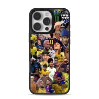 Collage of Neymar Jr football career moments iPhone 16 Pro Max Black Case