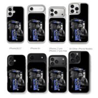 Collage of Neymar PSG football player Chris Brown Phone Case Black Electroplated Silver For Iphone 11 To 17
