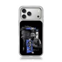 Collage of Neymar PSG football player iPhone 17 Pro Max Electroplated Silver Case1