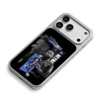 Collage of Neymar PSG football player iPhone 17 Pro Max Electroplated Silver Case2