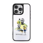 Collage of Ronaldo Nazario Brazil football star iPhone 16 Pro Max Black Case