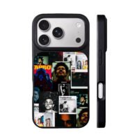 Collage of The Weeknd album art and portraits iPhone 17 Pro Max Black Case