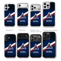 Colorado Avalanche team logo stripes dark blue Chris Brown Phone Case Black Electroplated Silver For Iphone 11 To 17