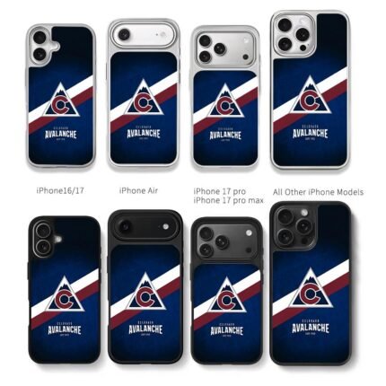 Colorado Avalanche team logo stripes dark blue Chris Brown Phone Case Black Electroplated Silver For Iphone 11 To 17