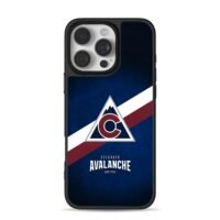 Colorado Avalanche team logo stripes dark blue iPhone 16 Pro Max Black Case
