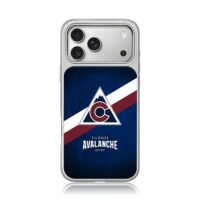 Colorado Avalanche team logo stripes dark blue iPhone 17 Pro Max Electroplated Silver Case1