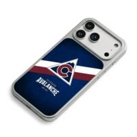 Colorado Avalanche team logo stripes dark blue iPhone 17 Pro Max Electroplated Silver Case2