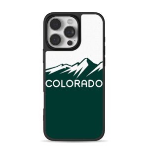 Colorado mountain two tone green white text print iPhone 16 Pro Max Black Case