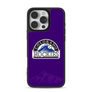 Colorado Rockies MLB logo baseball mountain purple iPhone 16 Pro Max Black Case