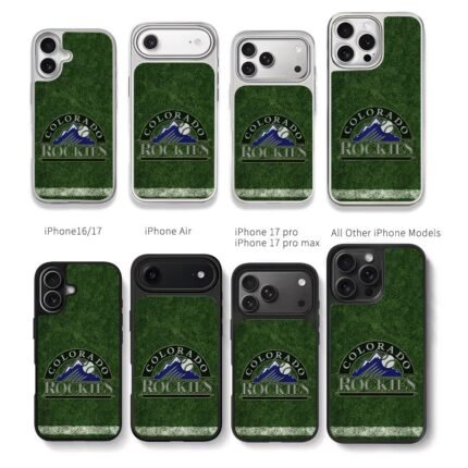 Colorado Rockies MLB team logo on grass baseball field Chris Brown Phone Case Black Electroplated Silver For Iphone 11 To 17