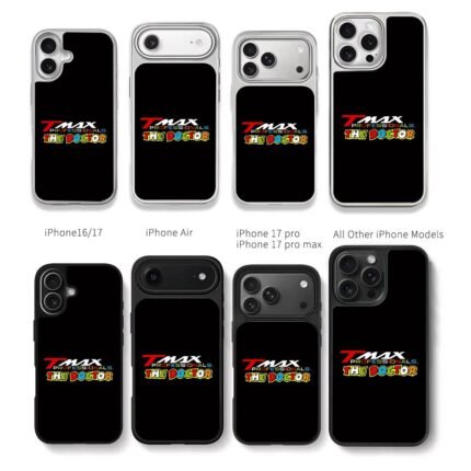 Colorful Tmax Professionals The Doctor text on black background Chris Brown Phone Case Black Electroplated Silver For Iphone 11 To 17