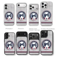 Columbus Blue Jackets logo with cannon and star on silver textured background Chris Brown Phone Case Black Electroplated Silver For Iphone 11 To 17