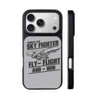 Combat ace sky fighter jet fly flight win slogans iPhone 17 Pro Max Black Case