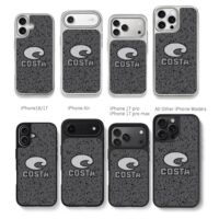 Costa wave logo text on speckled gray background Chris Brown Phone Case Black Electroplated Silver For Iphone 11 To 17