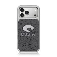 Costa wave logo text on speckled gray background iPhone 17 Pro Max Electroplated Silver Case1