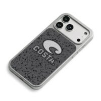 Costa wave logo text on speckled gray background iPhone 17 Pro Max Electroplated Silver Case2