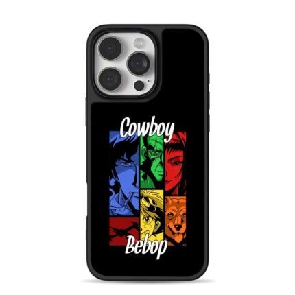 Cowboy Bebop anime character grid artwork iPhone 16 Pro Max Black Case