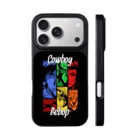 Cowboy Bebop anime character grid artwork iPhone 17 Pro Max Black Case