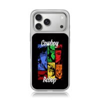 Cowboy Bebop anime character grid artwork iPhone 17 Pro Max Electroplated Silver Case1