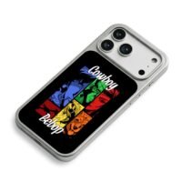 Cowboy Bebop anime character grid artwork iPhone 17 Pro Max Electroplated Silver Case2