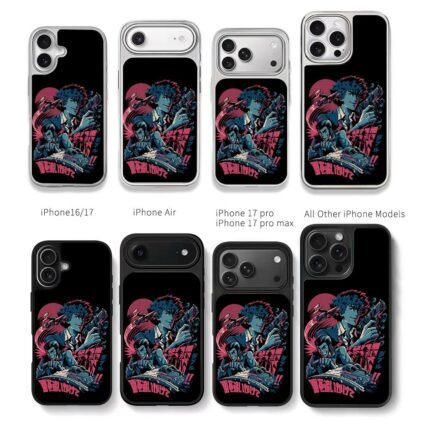 Cowboy Bebop Spike Lupin III retro car chase art Chris Brown Phone Case Black Electroplated Silver For Iphone 11 To 17