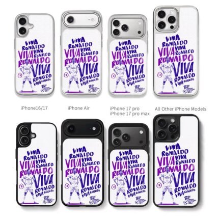CR7 Real Madrid 2017 UCL Final Viva Ronaldo Chris Brown Phone Case Black Electroplated Silver For Iphone 11 To 17