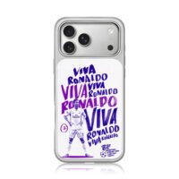 CR7 Real Madrid 2017 UCL Final Viva Ronaldo iPhone 17 Pro Max Electroplated Silver Case1