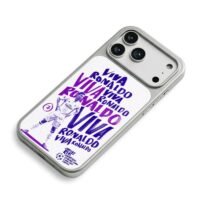 CR7 Real Madrid 2017 UCL Final Viva Ronaldo iPhone 17 Pro Max Electroplated Silver Case2