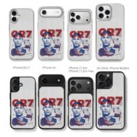 CR7 Ronaldo bicycle kick mercurial boot art Chris Brown Phone Case Black Electroplated Silver For Iphone 11 To 17