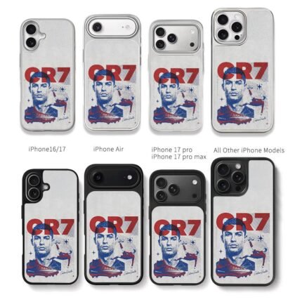 CR7 Ronaldo bicycle kick mercurial boot art Chris Brown Phone Case Black Electroplated Silver For Iphone 11 To 17
