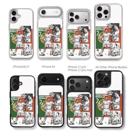 CR7 Ronaldo Siu Real Madrid Portugal football art Chris Brown Phone Case Black Electroplated Silver For Iphone 11 To 17
