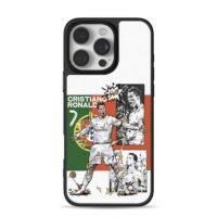 CR7 Ronaldo Siu Real Madrid Portugal football art iPhone 16 Pro Max Black Case