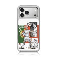 CR7 Ronaldo Siu Real Madrid Portugal football art iPhone 17 Pro Max Electroplated Silver Case1