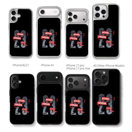 Cracked stone 23 Michael Jordan red ribbon art Chris Brown Phone Case Black Electroplated Silver For Iphone 11 To 17