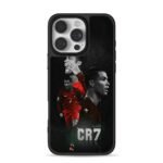Cristiano Ronaldo CR7 football collage artwork iPhone 16 Pro Max Black Case