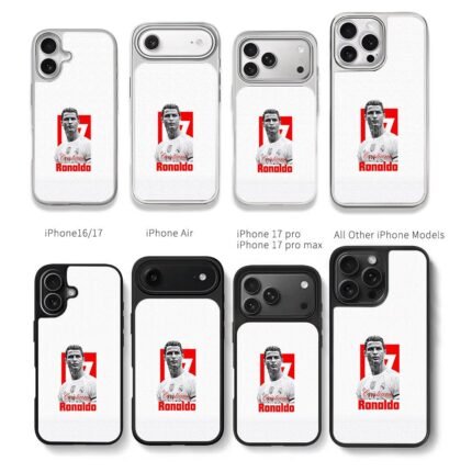 Cristiano Ronaldo CR7 red football portrait Chris Brown Phone Case Black Electroplated Silver For Iphone 11 To 17